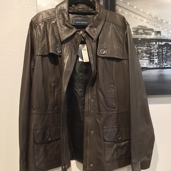 Banana Republic Jackets & Blazers - Brand New! Banana Republic 100% Lamb Leather utility Jacket